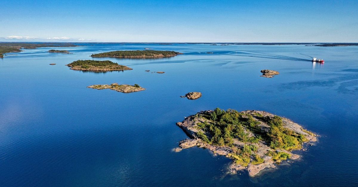 A aerial view of Archipelago sea