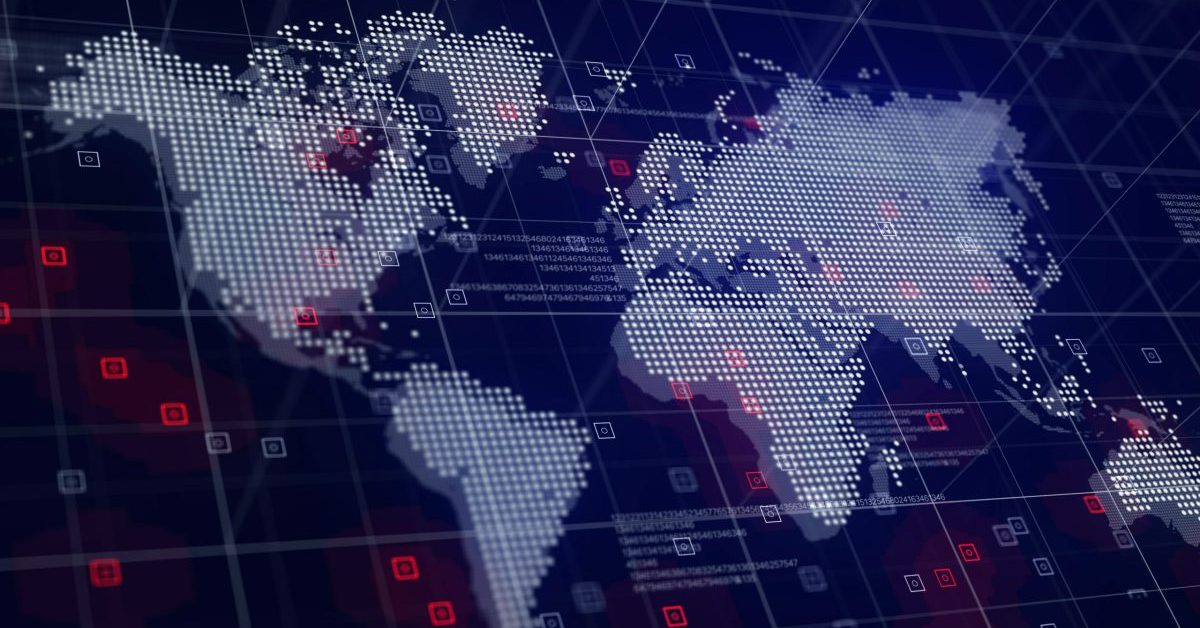 Digital map of the world