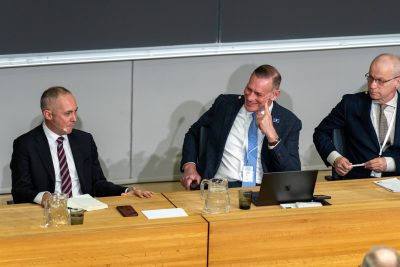 Panel participants Alexander Gabuev (Director, Carnegie Russia Eurasia Center in Berlin), Robert Hamilton (President, Delphi Global Research Center) and Mika Hentunen (Russia Correspondent, Finnish Broadcasting Company YLE)